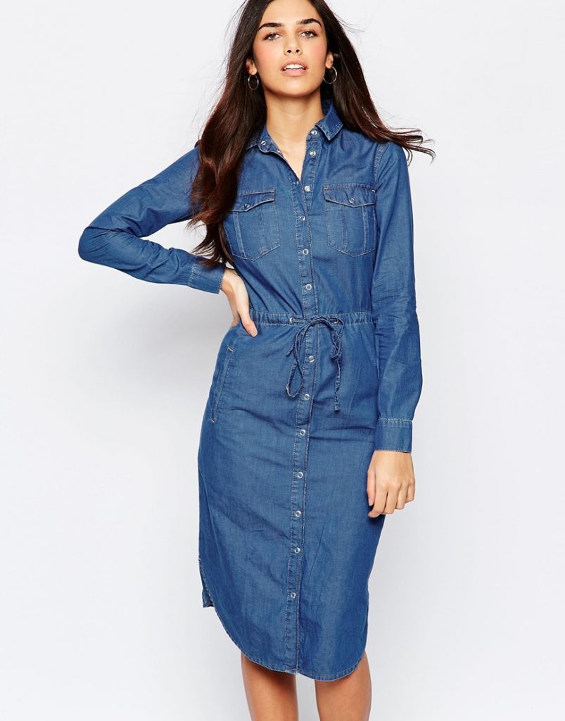 loose denim shirt dress