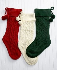 Knit christmas stockings in the authentic red, green and ...