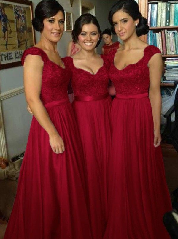 apple red bridesmaid dresses cheap