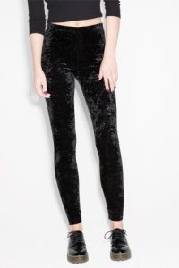 ... monki image 3 of velvet leggings in black ... XKVLNCA