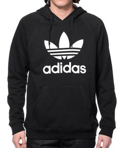 adidas sweatshirt adidas originals trefoil black hoodie RGIHAUG