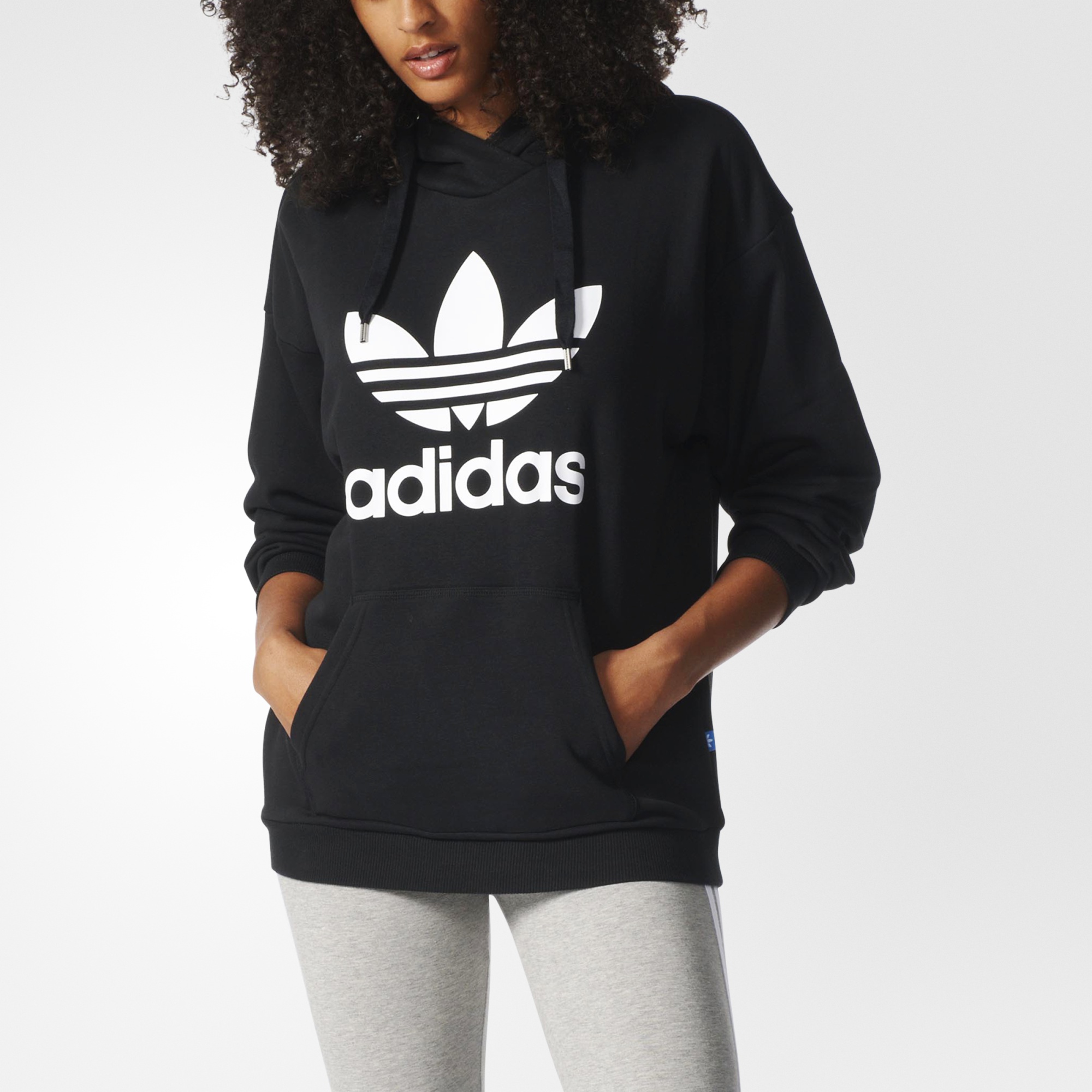 adidas sweatshirt adidas trefoil hoodie - black | adidas us LRXETNG