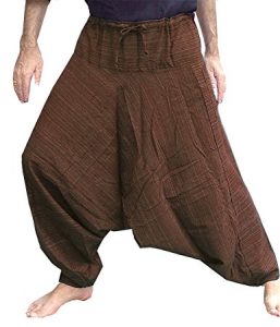 aladdin pants aladdin hill tribe harem pants yoga trouser jump waist stripes brown. JIOMWLQ