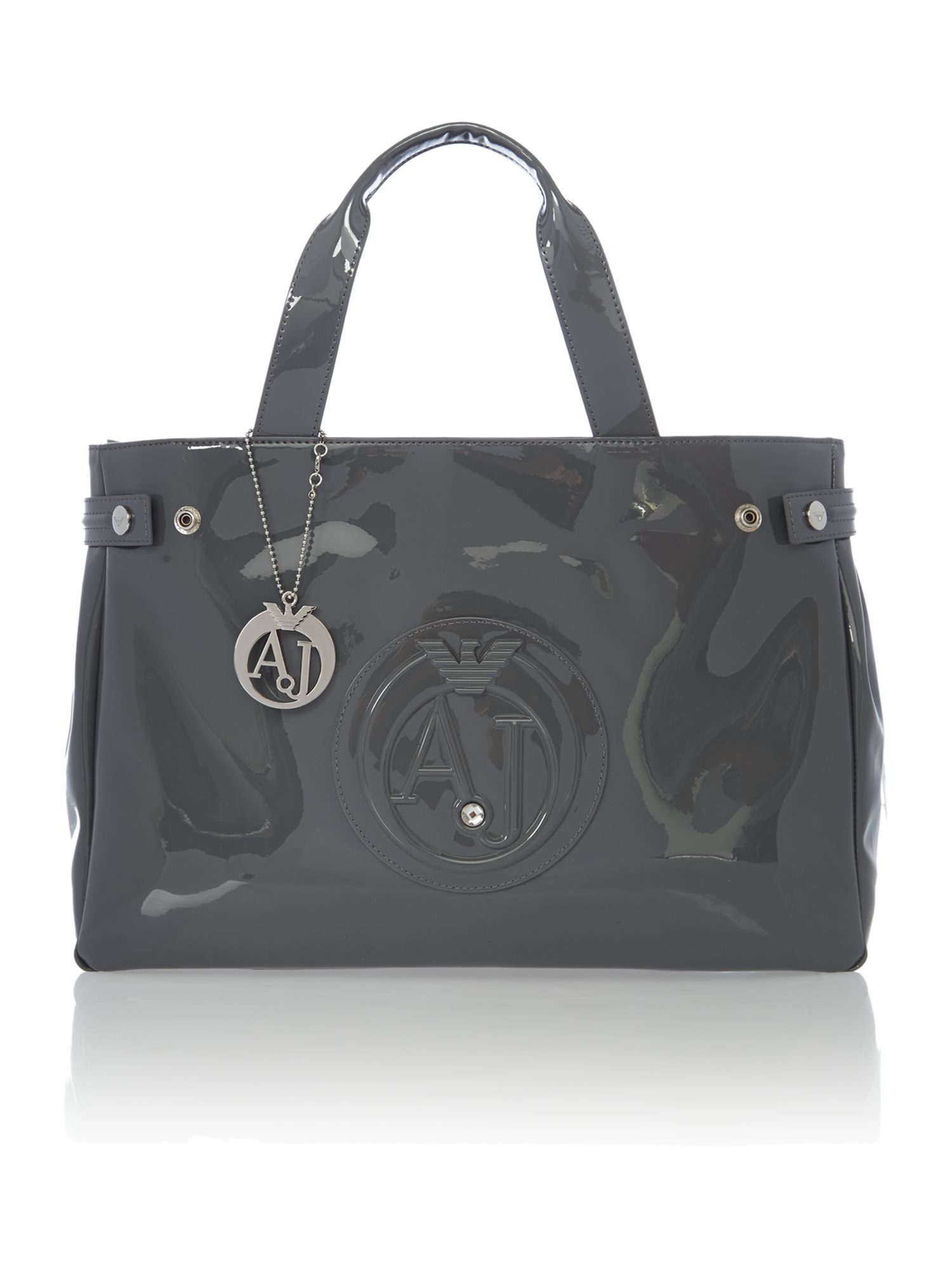armani bags armani jeans patent grey tote bag - house of fraser HUYBVND