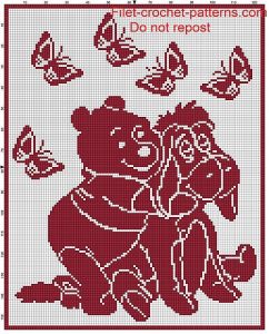 baby blanket winnie the pooh filet crochet pattern ARTECQH