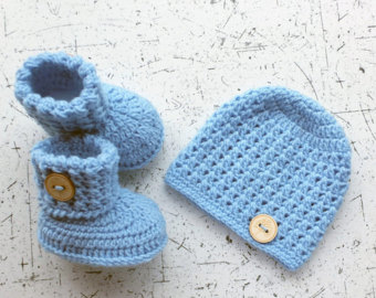 baby hat and booties - hat and booties set - crochet baby clothes - baby FEUPXHB