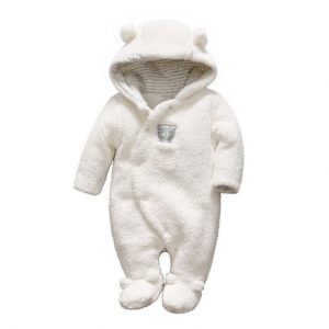 baby winter clothes newborn baby clothes bear onesie baby girl boy rompers hooded plush  jumpsuit winter overalls QKWZMNW