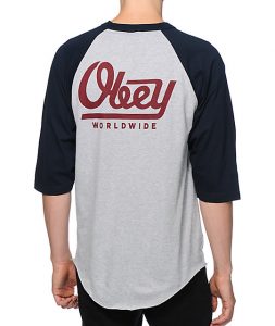 baseball tees obey le worldwide baseball t-shirt UMFSOJP