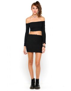 black bodycon skirt ... motel kimmy bodycon skirt in black lace ... FKJQITF