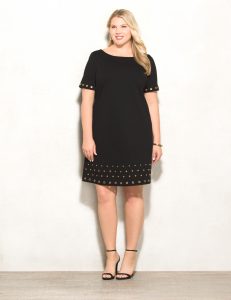 black dress plus size rozu0026ali plus size grommet ponte dress SIBHAMF