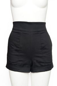 black high waisted shorts high waisted shorts in black sateen VZDJHCD