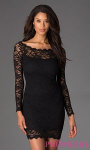 black lace dress hover to zoom · image of short black lace long sleeve dress ... ZASKHNA