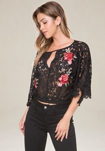 black lace tops bebe lisa lace top RGGOHYN