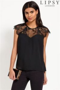 black lace tops lipsy lace sweetheart top RXYJIQI