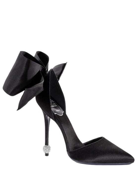 black pumps shops bow two-piece pointed toe pumps - black 38 XLOPUQC