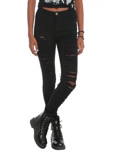 black ripped skinny jeans machine black ripped high-waisted skinny jeans, , hi-res FKPRIDZ