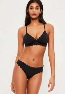 black scallop triangle bikini top - mix u0026 match SSCHWKM