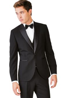 black tuxedo signature textured tuxedo tailored fit suit ZVROHHX