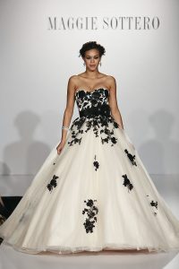 black wedding dresses maggie sottero cosette wedding dress with a hint of black QGLMODW