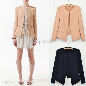 blazers for women 2017 wholesale new 2015 casual blazer women suit crew neck none button long  sleeve WJEGHXY