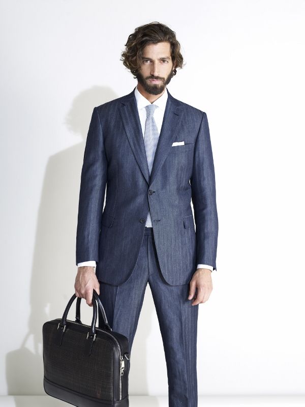 brioni suits brioni mens suit ss 2013 collection- denim-linen suit FTYZIMH