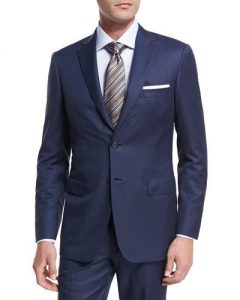 brioni suits textured solid wool two-piece suit WDCHJMT