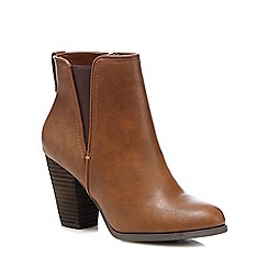 brown boots call it spring - brown u0027pydiau0027 high block heel ankle boots DOERPME