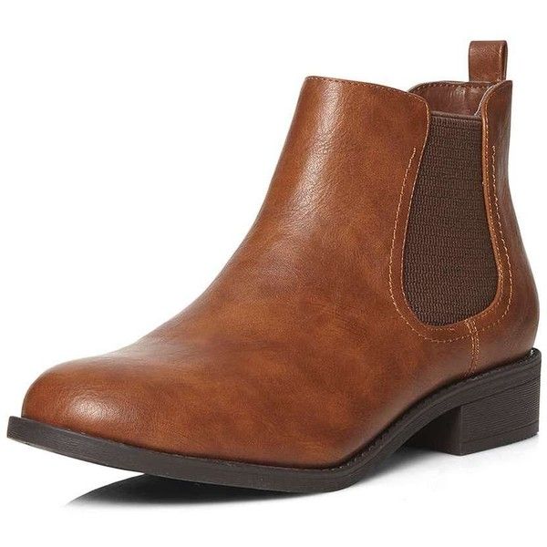 brown boots dorothy perkins tan u0027mayu0027 chelsea boots ($44) ❤ liked on polyvore featuring DKBVVMN
