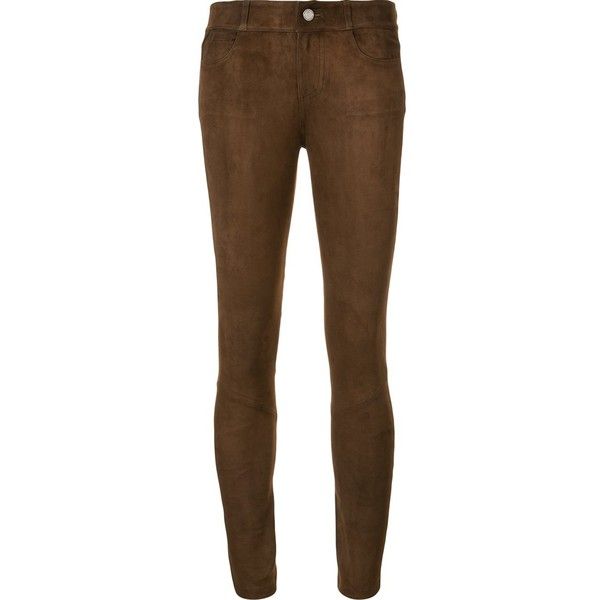 brown leggings paige suede effect leggings ($1,415) ❤ liked on polyvore featuring pants,  leggings, GKWCLMA