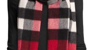 burberryhalf mega check cashmere scarf, parade red BVUBVJC