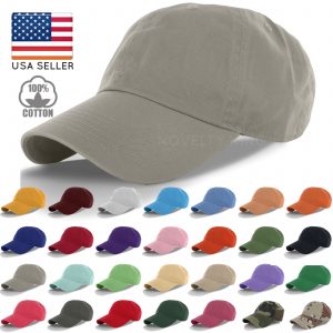 cap hat cotton cap baseball caps hat adjustable polo style washed plain solid visor SEGEIOF