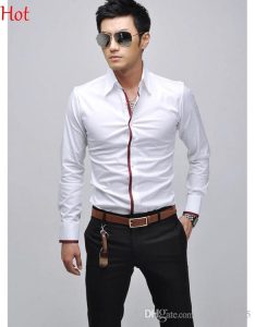 casual pink shirt for men 2015 new casual shirts men clothing social business slim fit shirt long  sleeve england DQEMAWQ