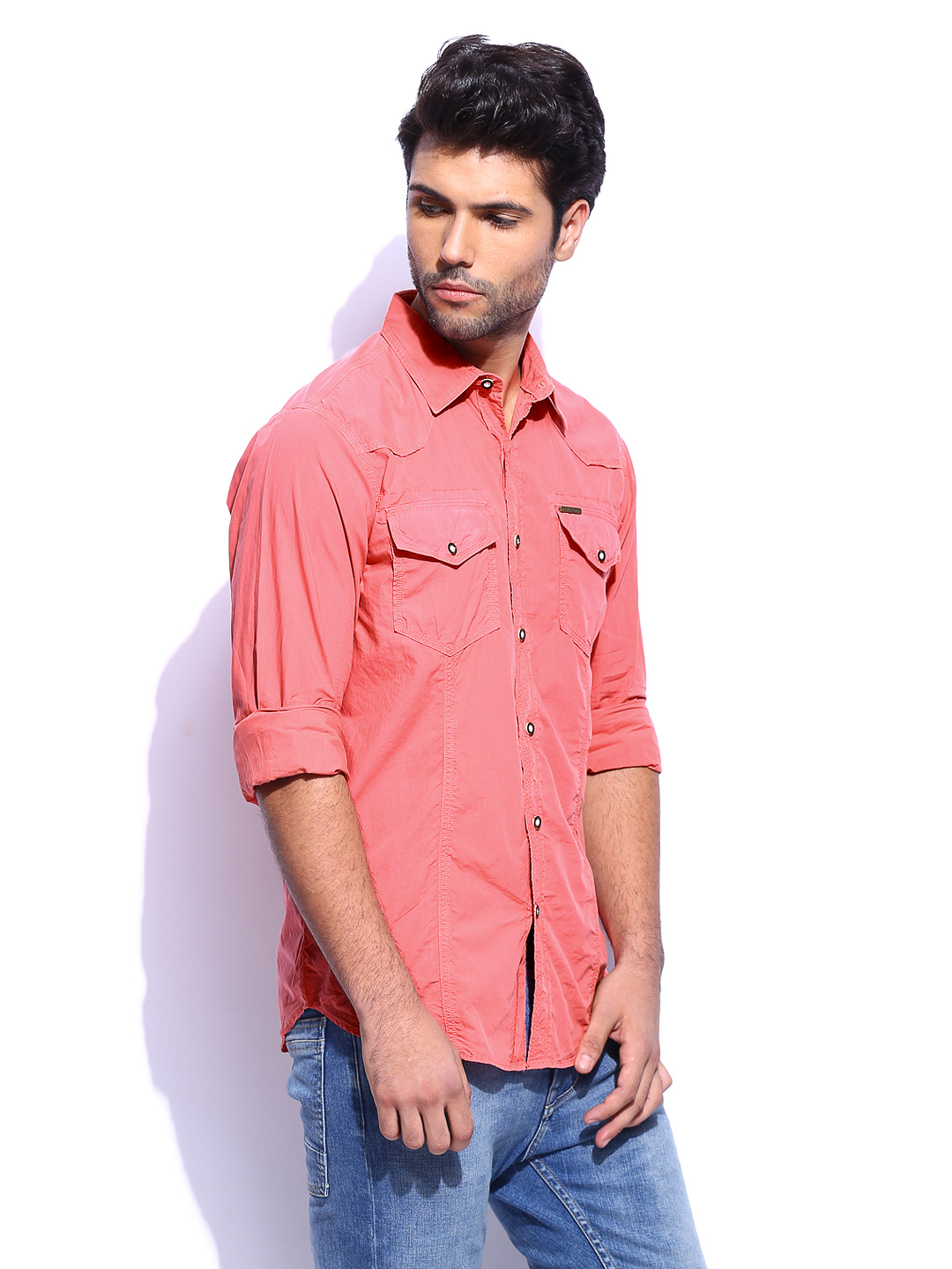 casual pink shirt for men mens pink casual shirts TYPPUDK