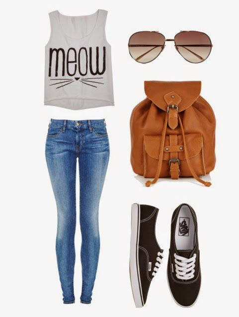 casual tank look cute outfits for school, check it out at https:// IYJKQNG