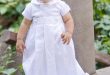 christening outfits for boys boys christening cotton weaved romper w/ detachable gown BPLFAIO