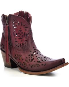 corral womenu0027s cutout short boots - snip toe, wine, hi-res WGHIOKU