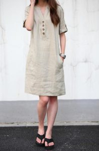 cotton dresses khaki linen dress maxi dress cotton dress casual loose cotton skirt linen  blouse large DHIITGH