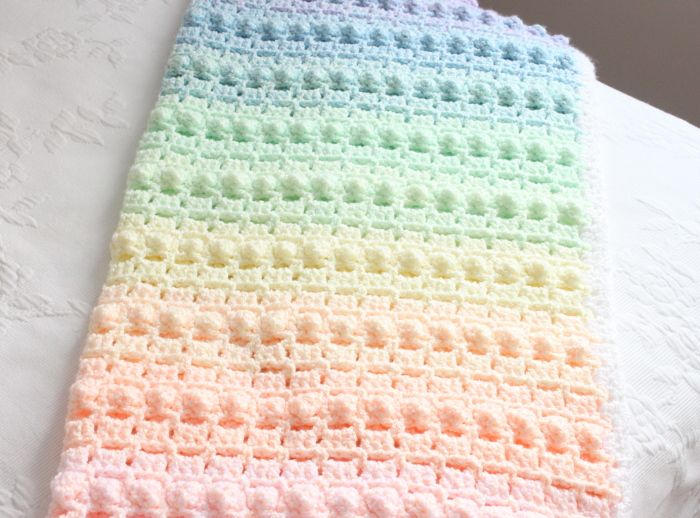 crochet baby blanket patterns crochet pattern rainbow baby blanket pretty popcorn stitch just for the  colors omg KMMZUBU