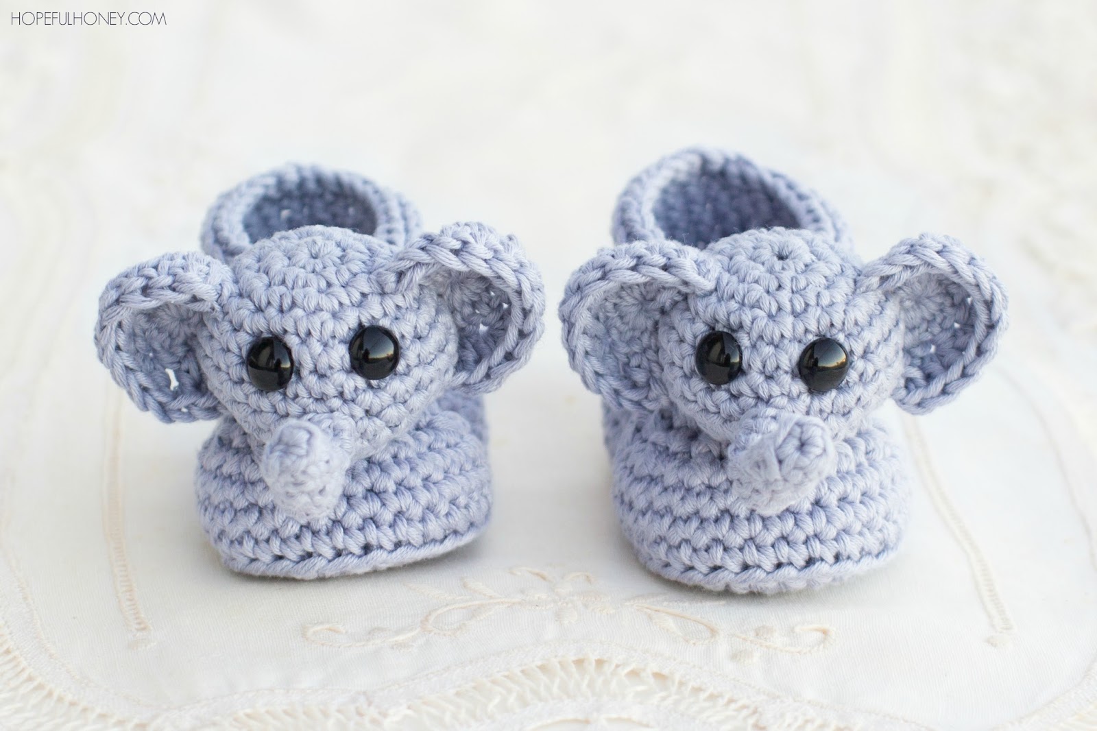crochet baby booties ellie the elephant baby booties - free crochet pattern GFSIJHQ