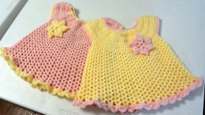 crochet baby dress little sweetie dresses, crocheted by jeanne VDVZLWD