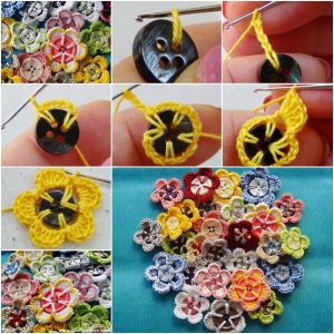 crochet buttons simple yet stunning crochet button flowers OSYCQFH