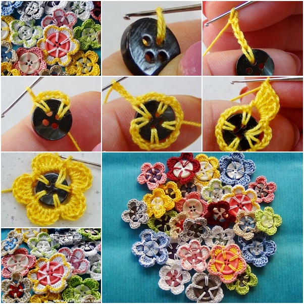 crochet buttons simple yet stunning crochet button flowers OSYCQFH