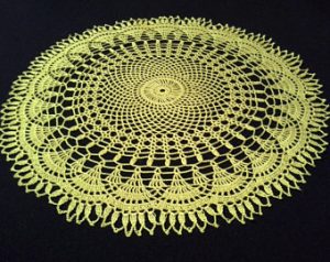 crochet doilies crochet doily - round doilies - large doily - yellow doily - home decor - LBGTAPU