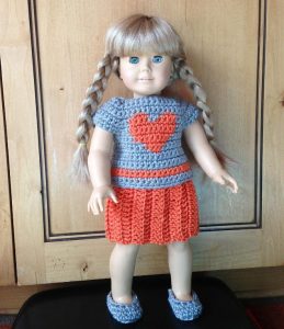 crochet doll clothes heart t and skirt doll crochet pattern BDAURLW