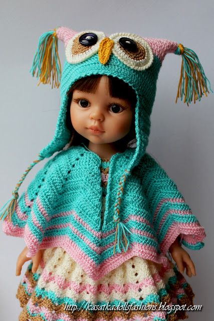 crochet doll clothes kasatkadollsfashions: как связать шапку-совушку для кукол паола рейна  (куклы-подружки 32. crochet doll clothescrochet ... ABPJNHO