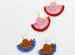 crochet earrings crochet fringe earrings GXOVLUR