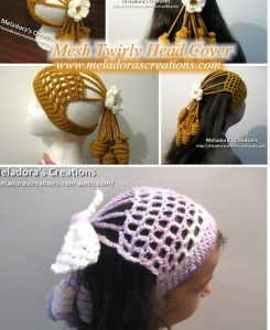 crochet hair accessories crocheted mesh twirly head cover - free crochet pattern EOJBPLQ