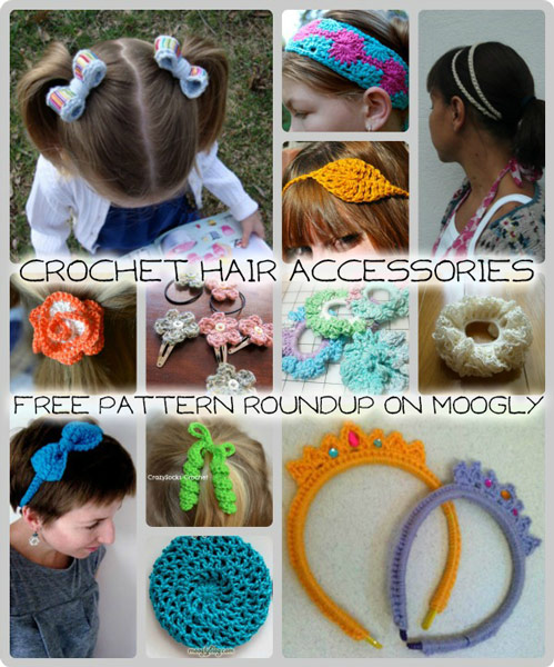 crochet hair accessories - perfect for summer! 12 free patterns ONVIBNK