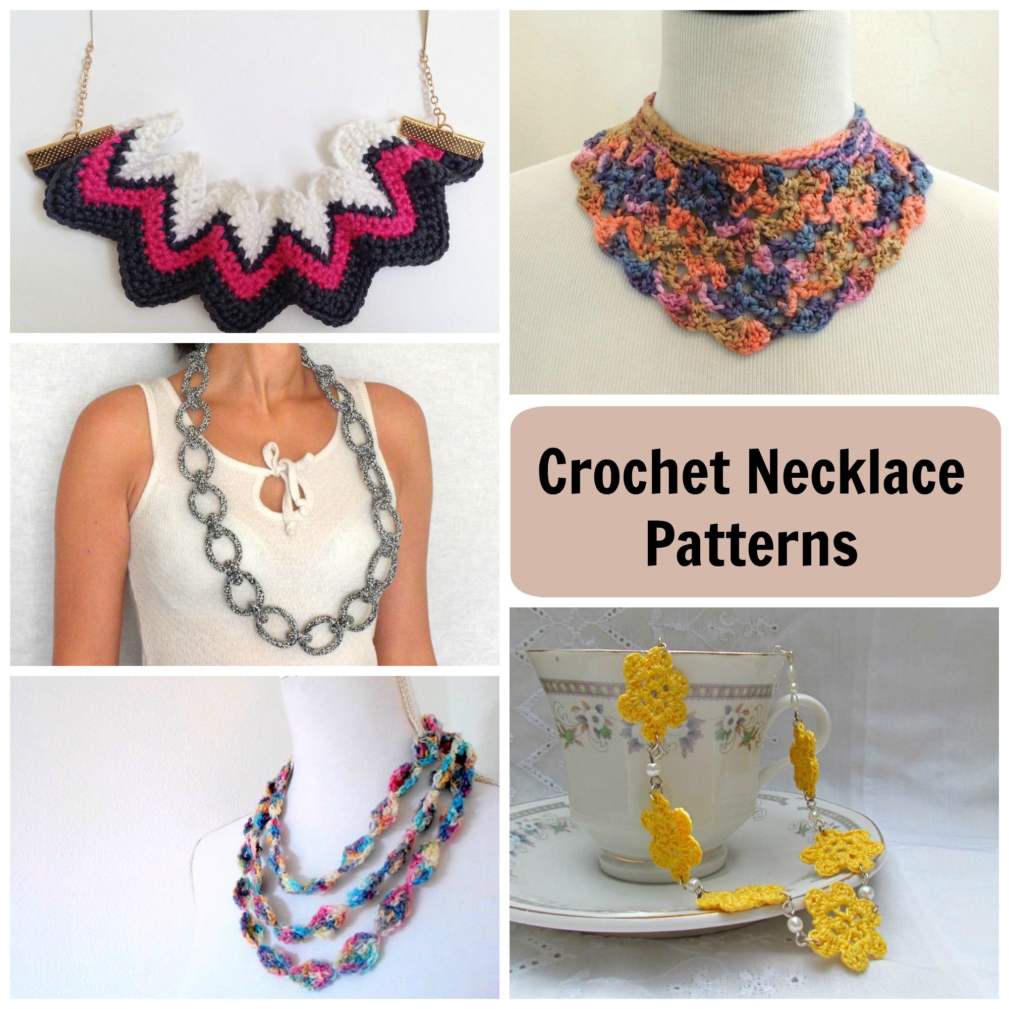 crochet jewelry patterns ... crochet necklace patterns MYGFVKE