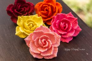 crochet rose flower applique pattern by happy patty crochet BLUKOFC